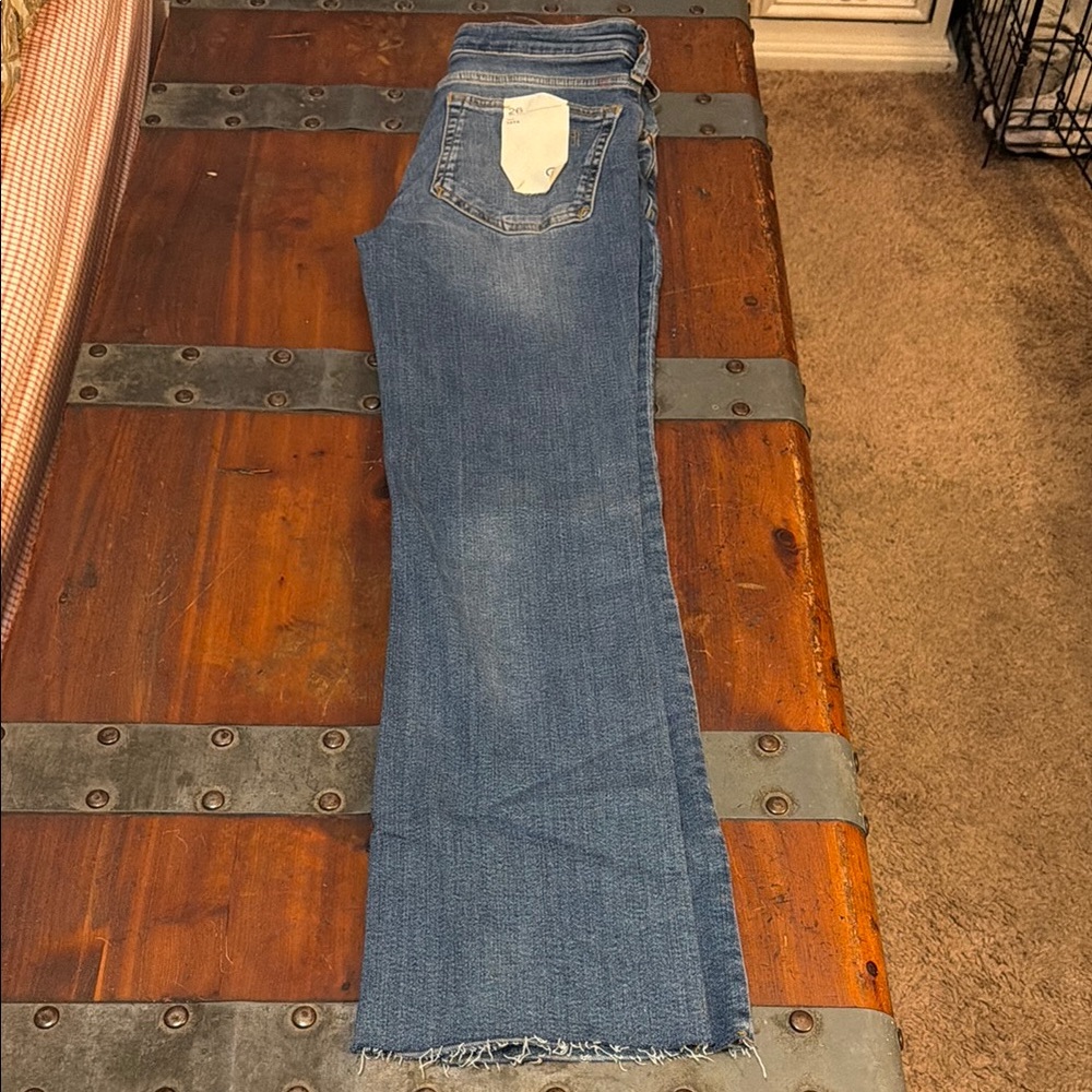 Pilcro Women's Straight Leg Blue Jeans